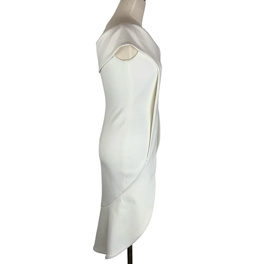 Black Halo Eve Anderson Mini Off Shoulder Cocktail Sheath Dress White Women's 2 - Picture 3 of 7